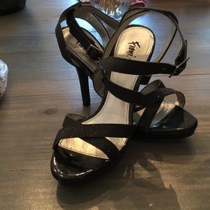 Cute strapy black/glitter heels
